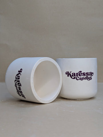 White Glass Shaped Concrete Jar For Candle Making