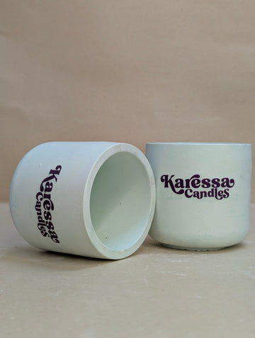 Green Glass Shaped Concrete Jar For Candle Making