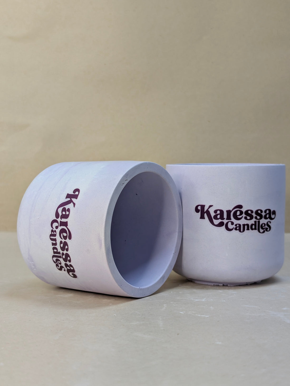 Purple Glass Shaped Concrete Jar For Candle Making