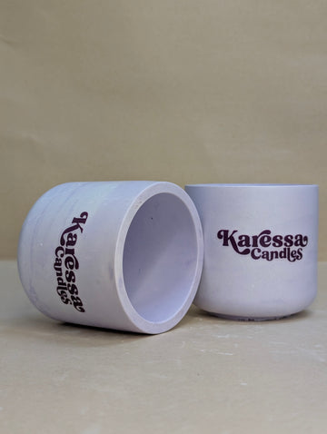 Purple Glass Shaped Concrete Jar For Candle Making