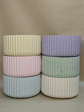 Concrete Ribbed Urli Bowl For Candle Making
