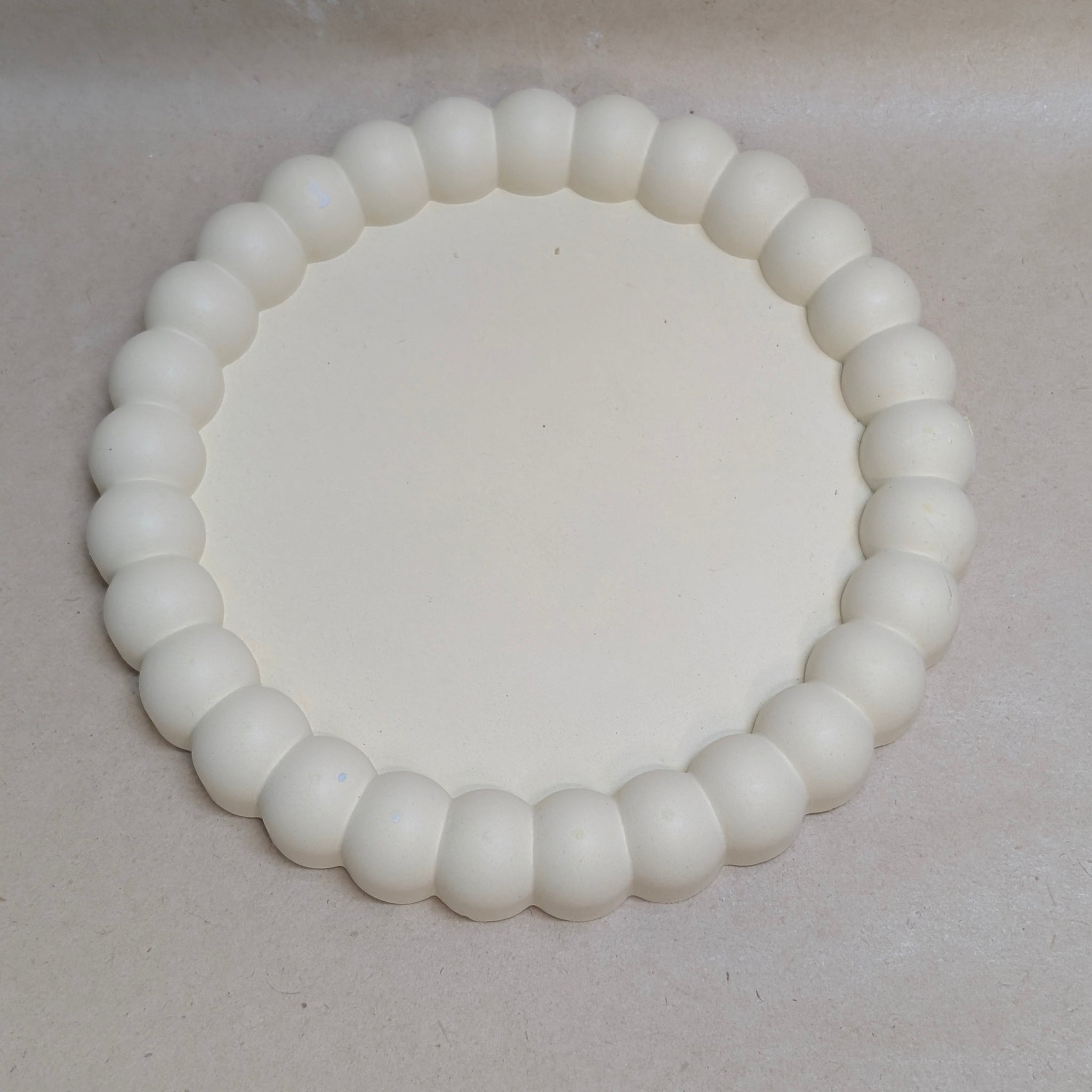 Yellow Concrete Bubble Circle Tray For Jewellery