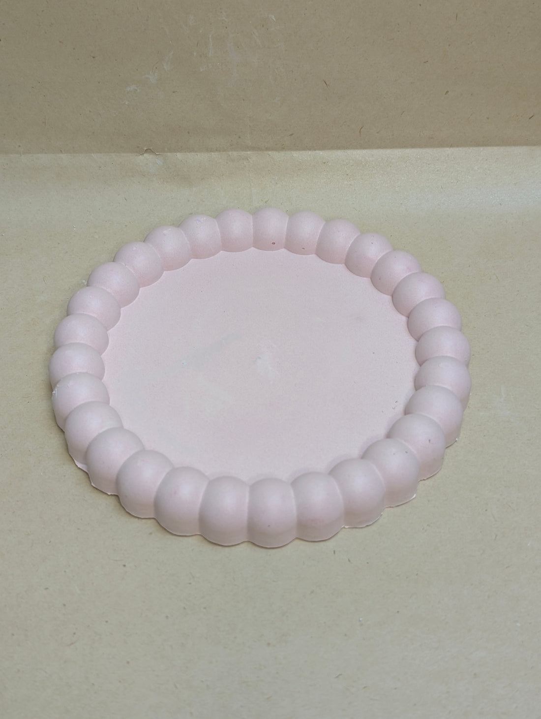 Pink Concrete Bubble Circle Tray For Jewellery
