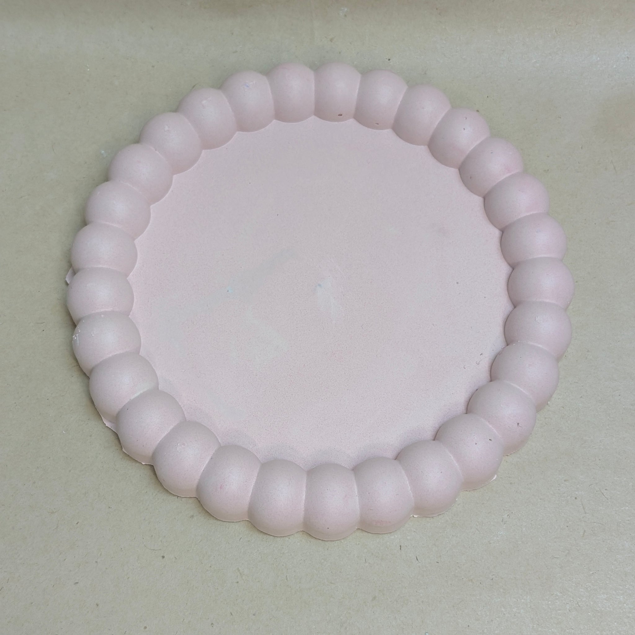 Pink Concrete Bubble Circle Tray For Jewellery
