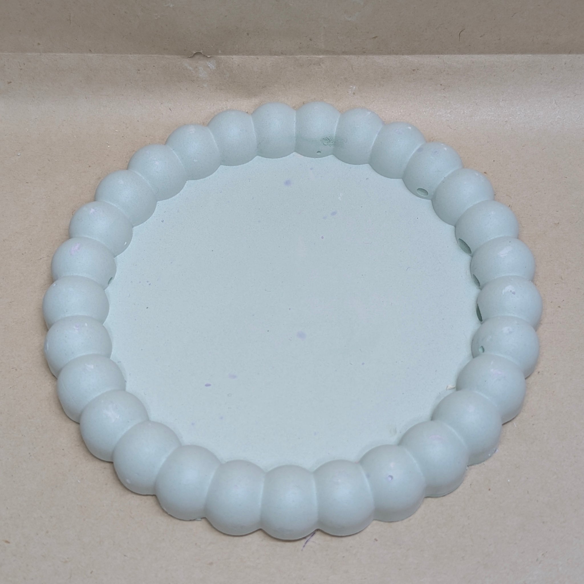 Green Concrete Bubble Circle Tray For Jewellery
