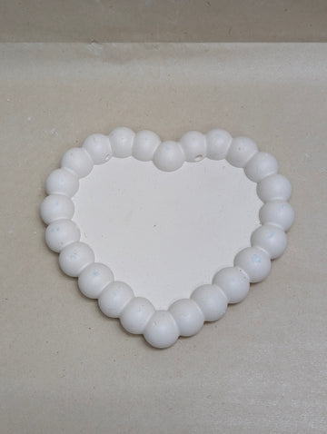 White Heart Shape Concrete Bubble Tray For Jewellery