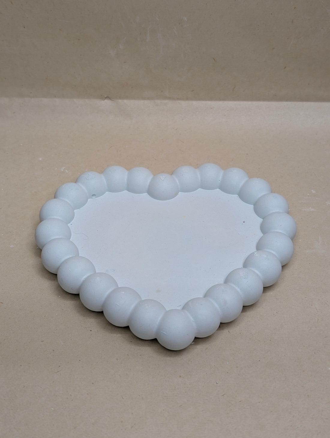 Blue Heart Shape Concrete Bubble Tray For Jewellery
