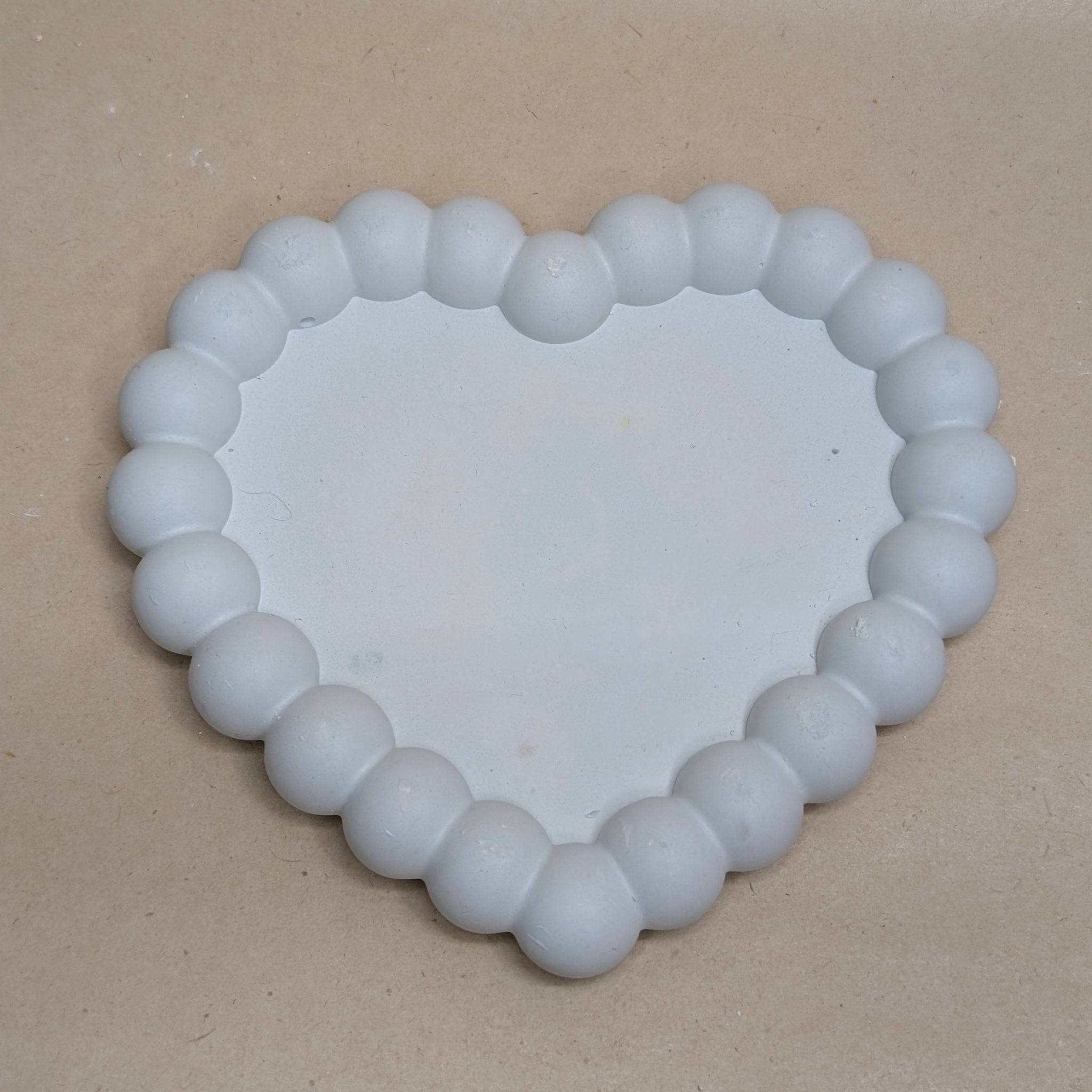 Blue Heart Shape Concrete Bubble Tray For Jewellery