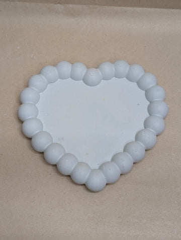 Blue Heart Shape Concrete Bubble Tray For Jewellery