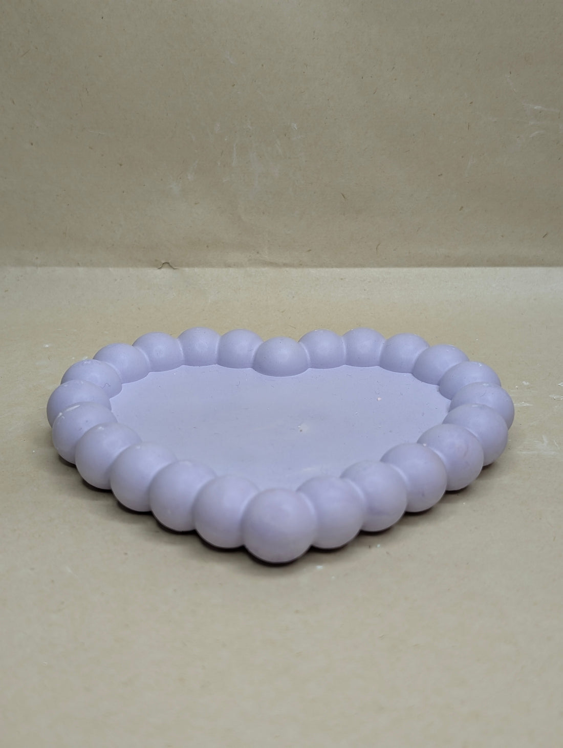 Purple Heart Shape Concrete Bubble Tray For Jewellery