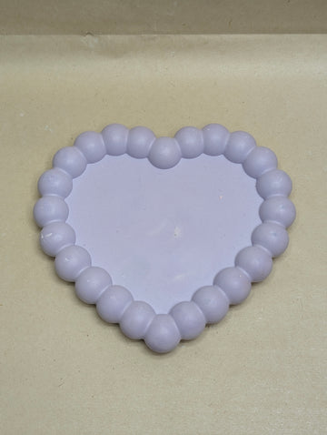 Purple Heart Shape Concrete Bubble Tray For Jewellery