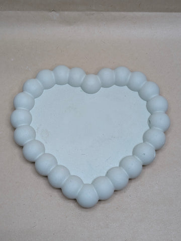 Green Heart Shape Concrete Bubble Tray For Jewellery