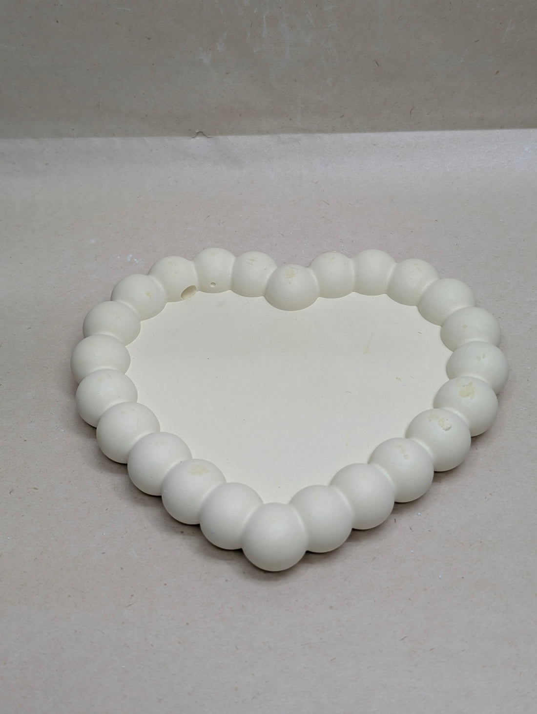 Yellow Heart Shape Concrete Bubble Tray For Jewellery