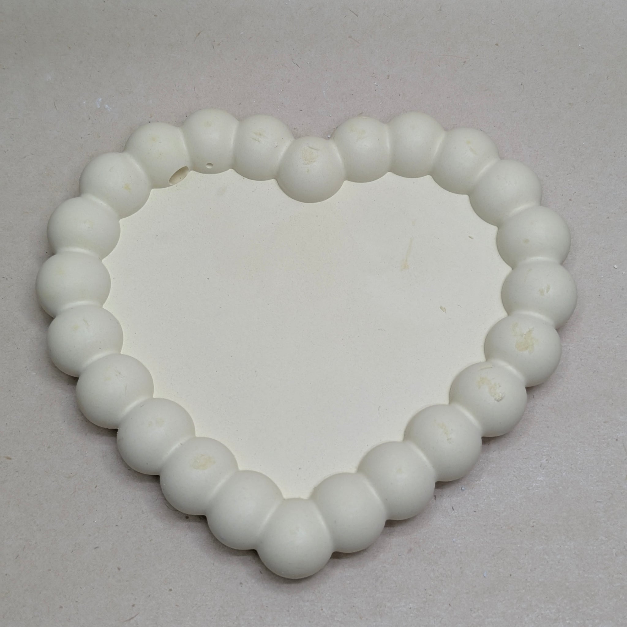 Yellow Heart Shape Concrete Bubble Tray For Jewellery