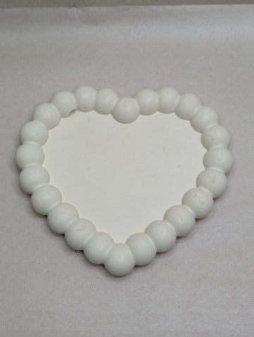 Yellow Heart Shape Concrete Bubble Tray For Jewellery