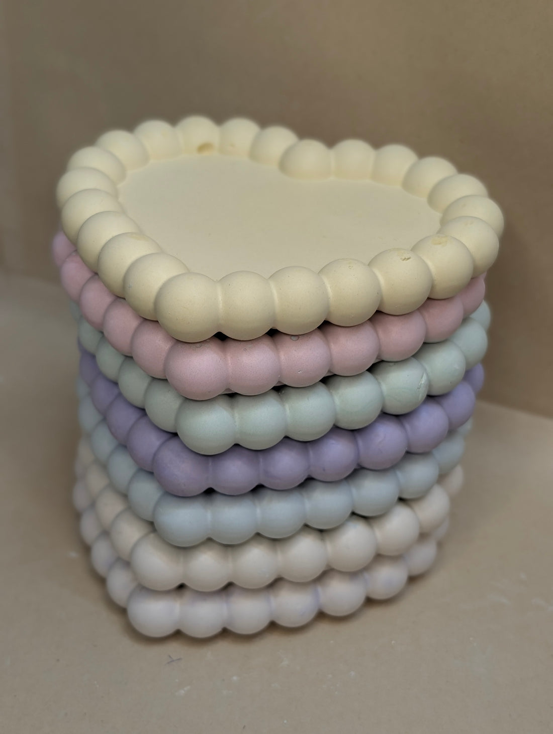 Heart Shape Concrete Bubble Tray For Jewellery