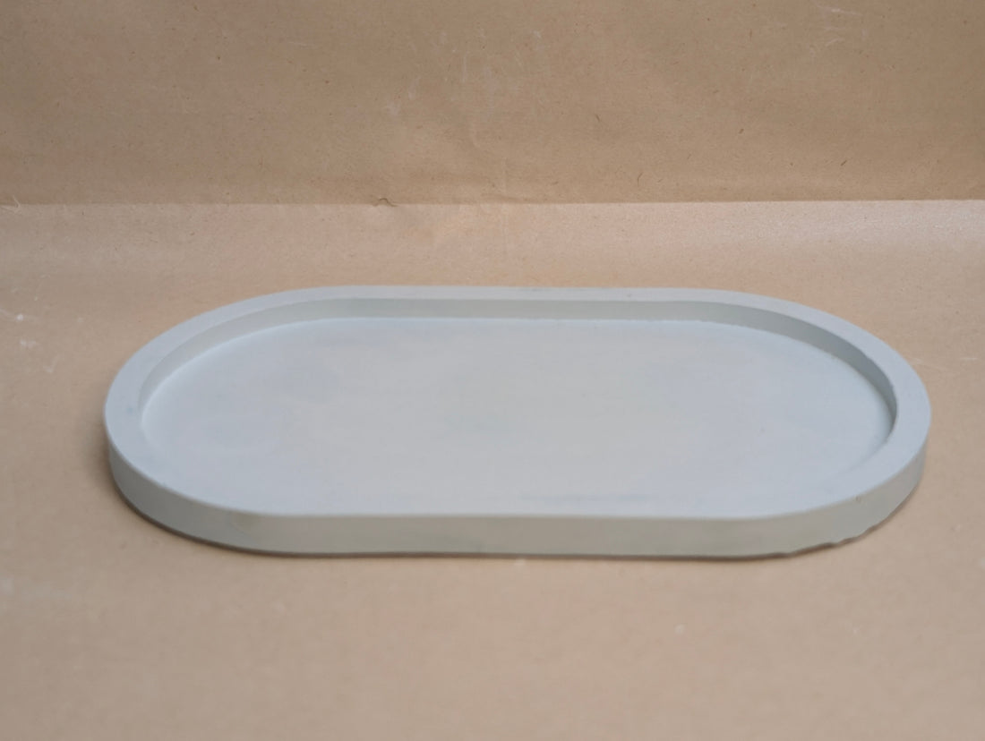 Blue Long Oval Concrete Tray For Jewellery