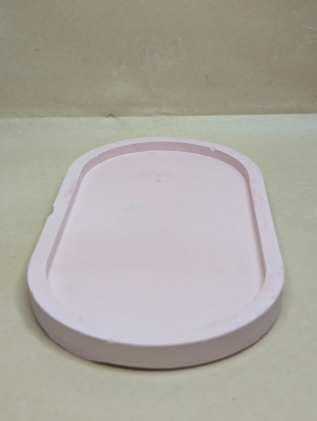 Pink Long Oval Concrete Tray For Jewellery