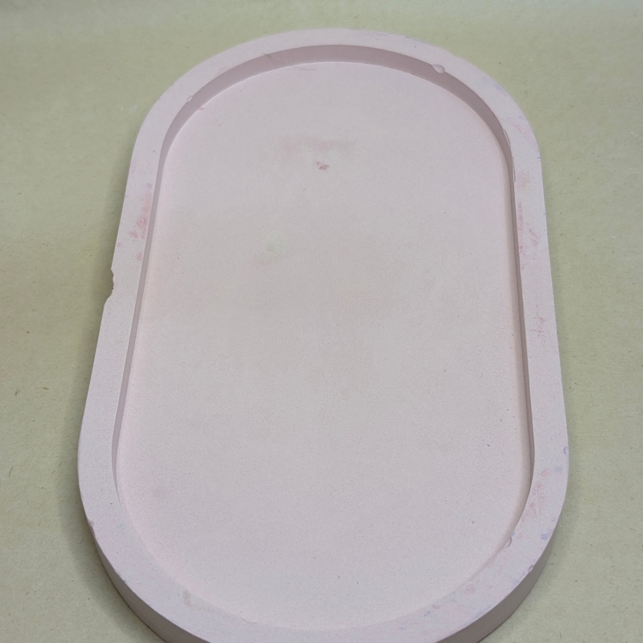 Pink Long Oval Concrete Tray For Jewellery