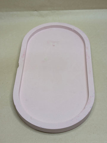 Pink Long Oval Concrete Tray For Jewellery