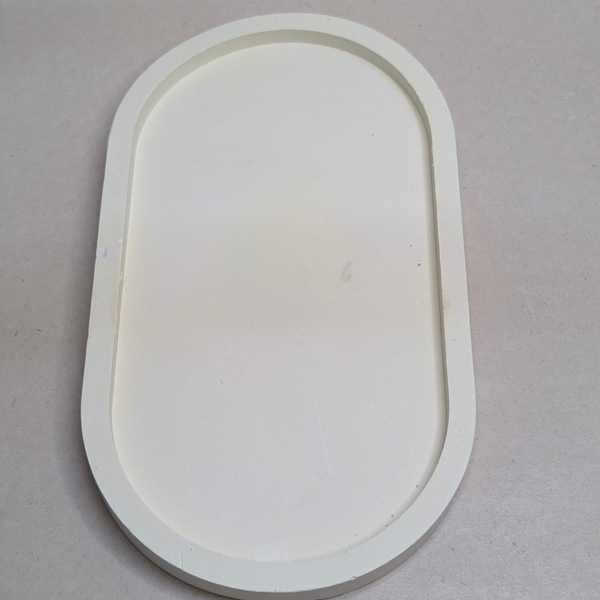 Yellow Long Oval Concrete Tray For Jewellery