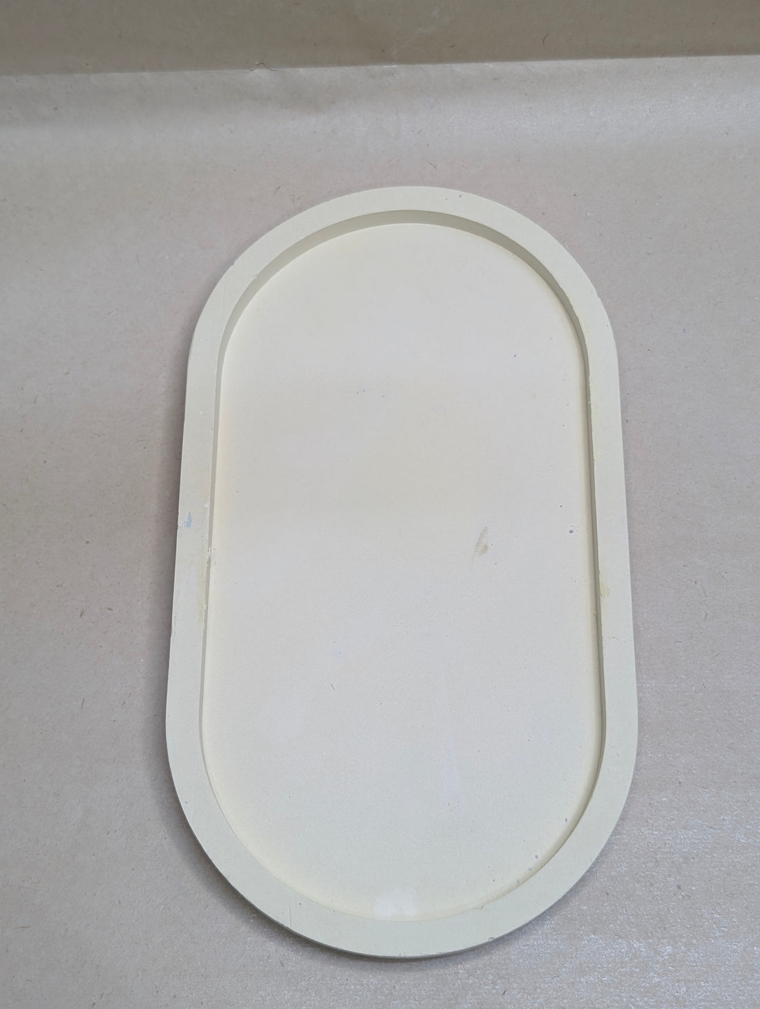 Yellow Long Oval Concrete Tray For Jewellery