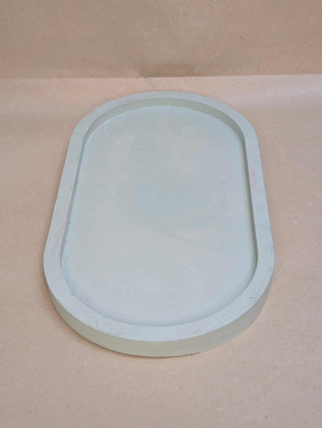 Green Long Oval Concrete Tray For Jewellery