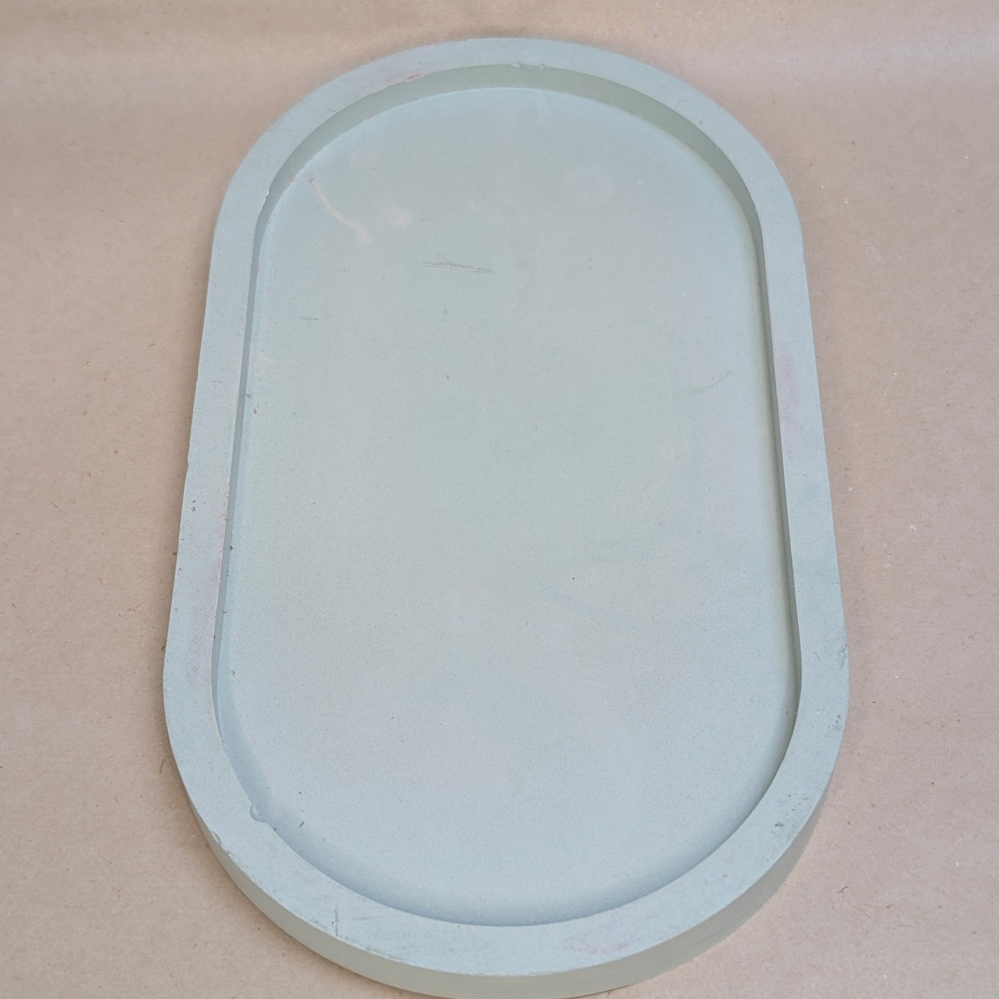 Blue Long Oval Concrete Tray For Jewellery
