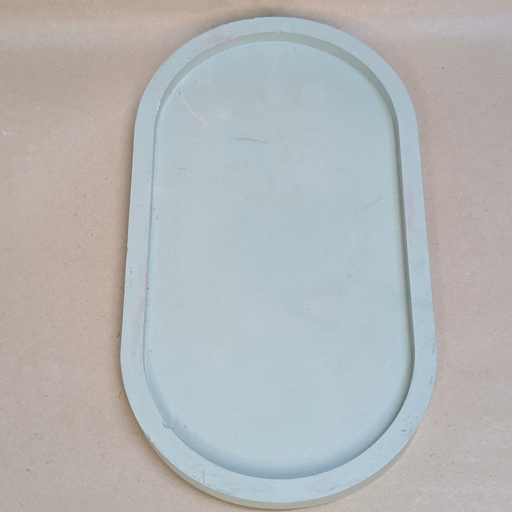Green Long Oval Concrete Tray For Jewellery
