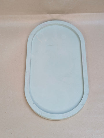 Green Long Oval Concrete Tray For Jewellery