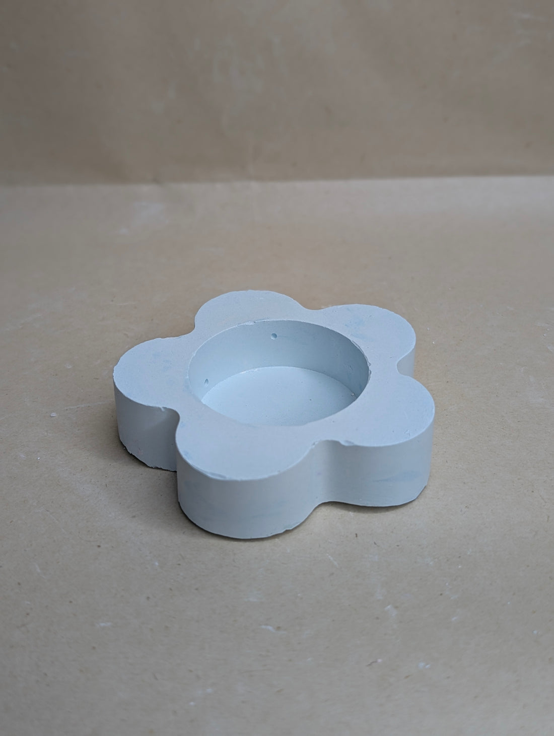 Blue Flower Shaped Tealight Jar Candle Holder