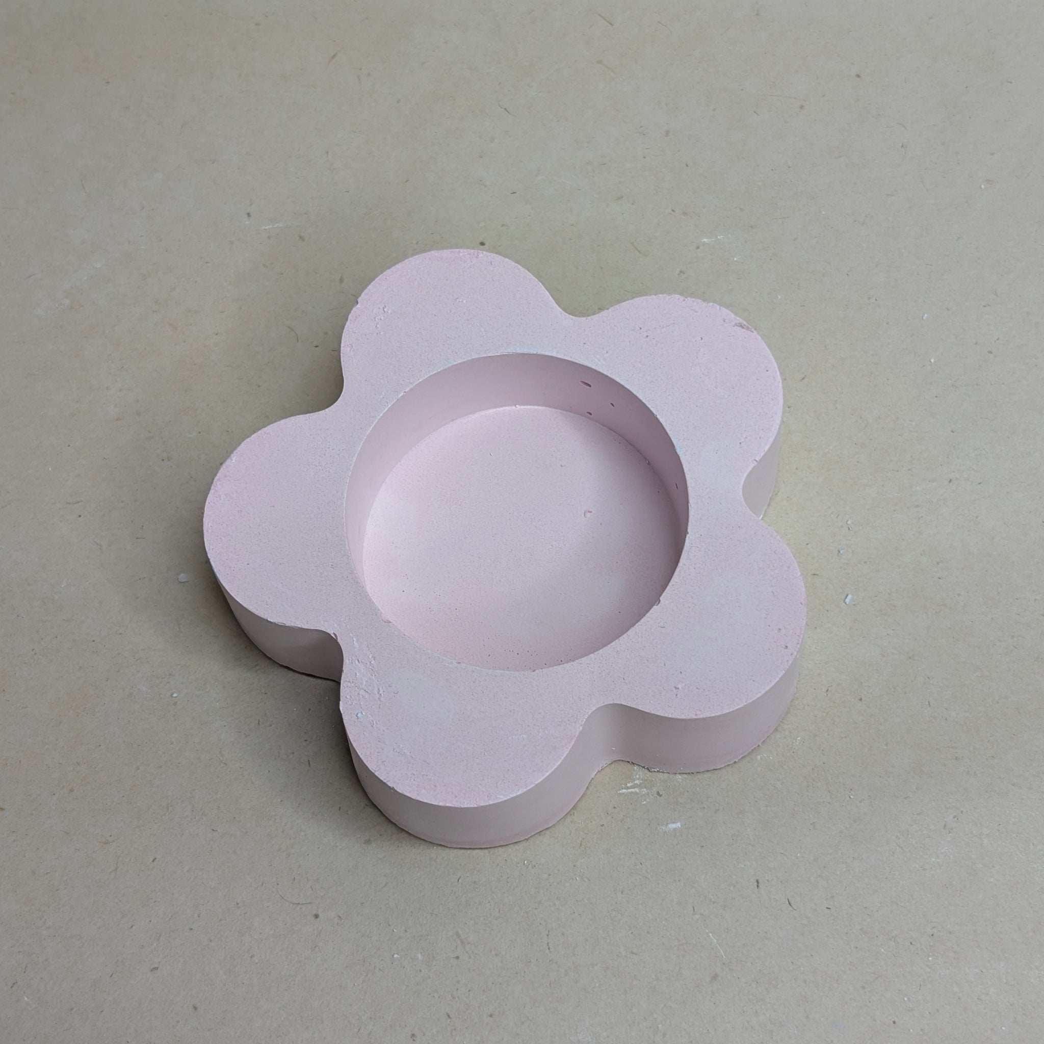 Pink Flower Shaped Tealight Jar Candle Holder