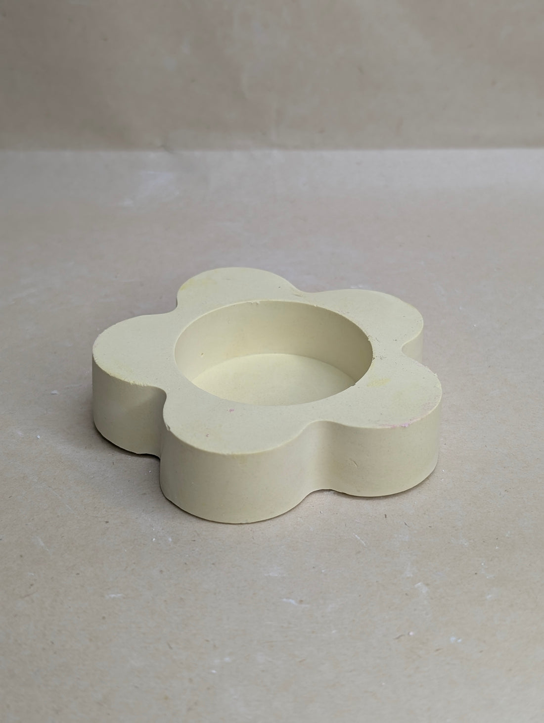 Yellow Flower Shaped Tealight Jar Candle Holder