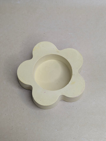 Yellow Flower Shaped Tealight Jar Candle Holder