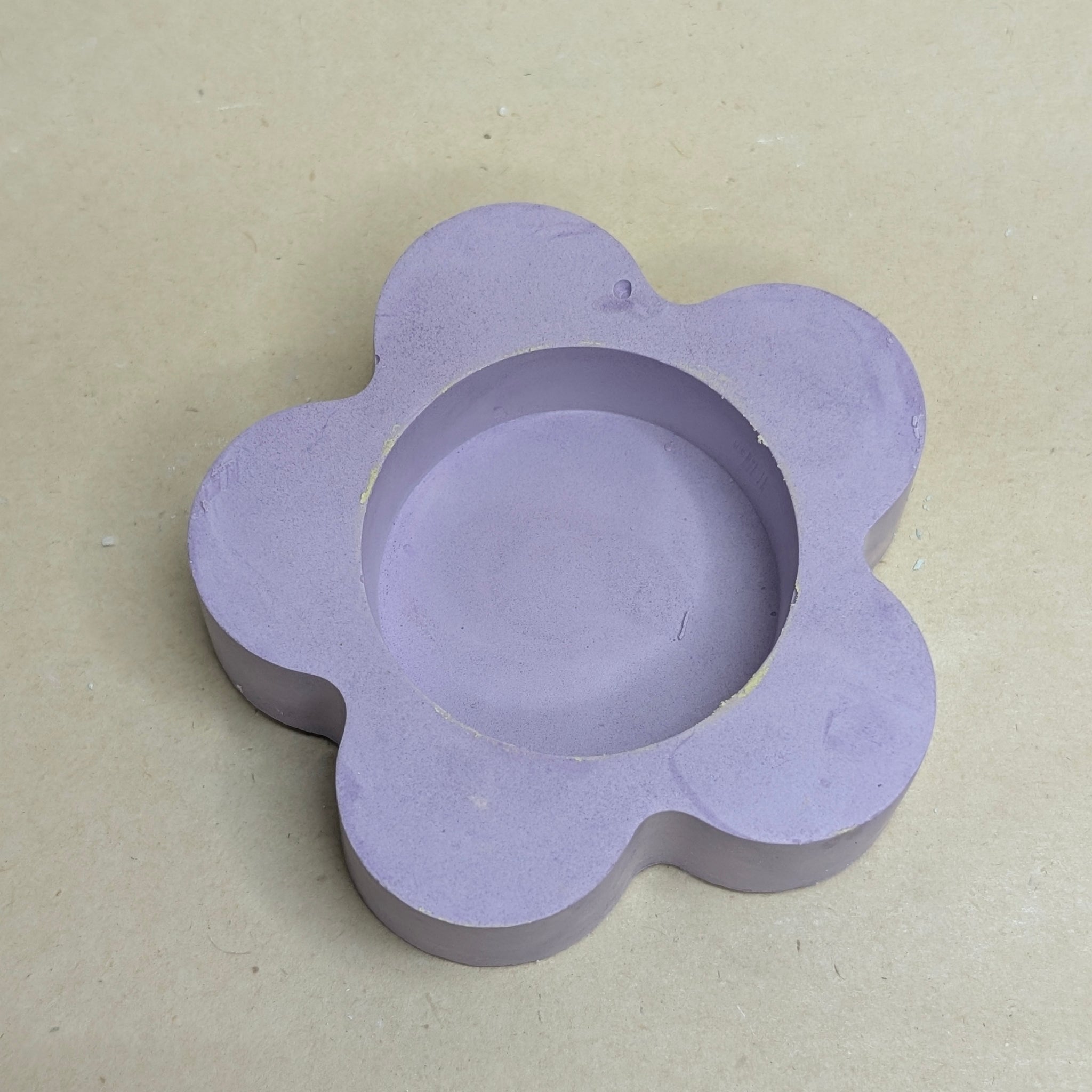 Purple Flower Shaped Tealight Jar Candle Holder