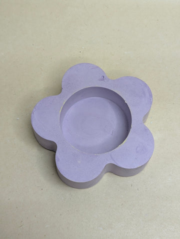 Purple Flower Shaped Tealight Jar Candle Holder