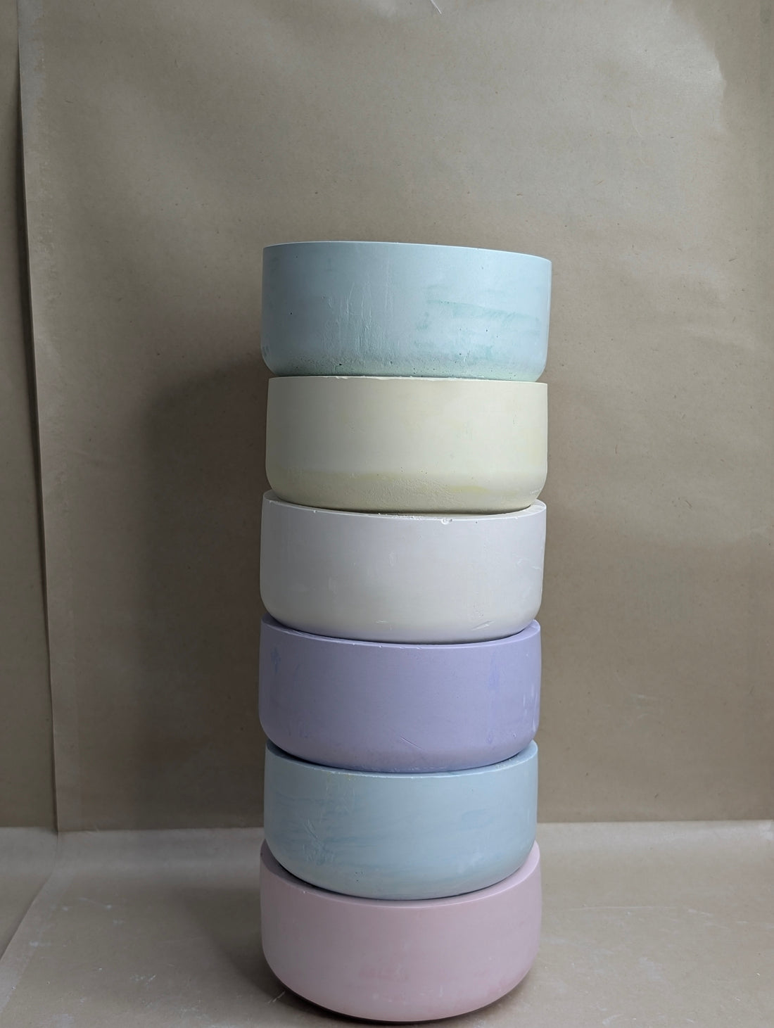 Concrete Round Urli Bowl For Candle Making