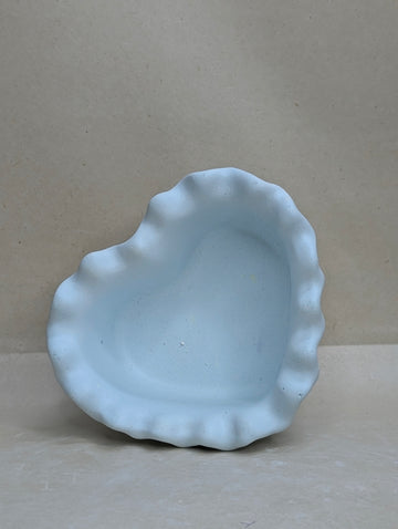 Blue Heart shaped Concrete Candle Jar for Candle Making