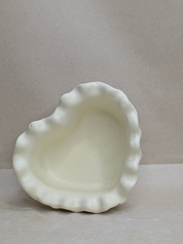 Yellow Heart shaped Concrete Candle Jar for Candle Making