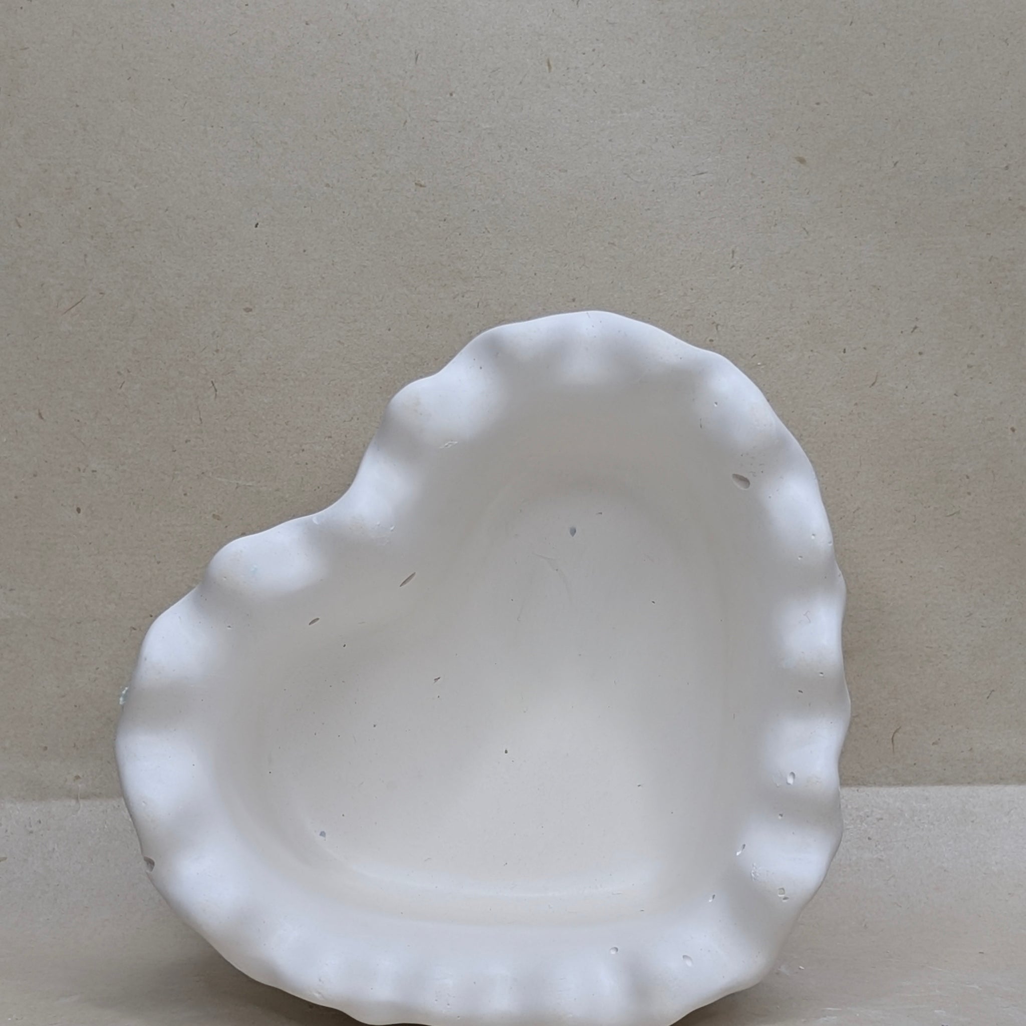 White Heart shaped Concrete Candle Jar for Candle Making