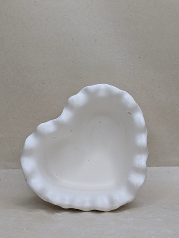 White Heart shaped Concrete Candle Jar for Candle Making