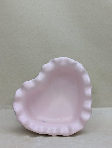 Pink Heart shaped Concrete Candle Jar for Candle Making