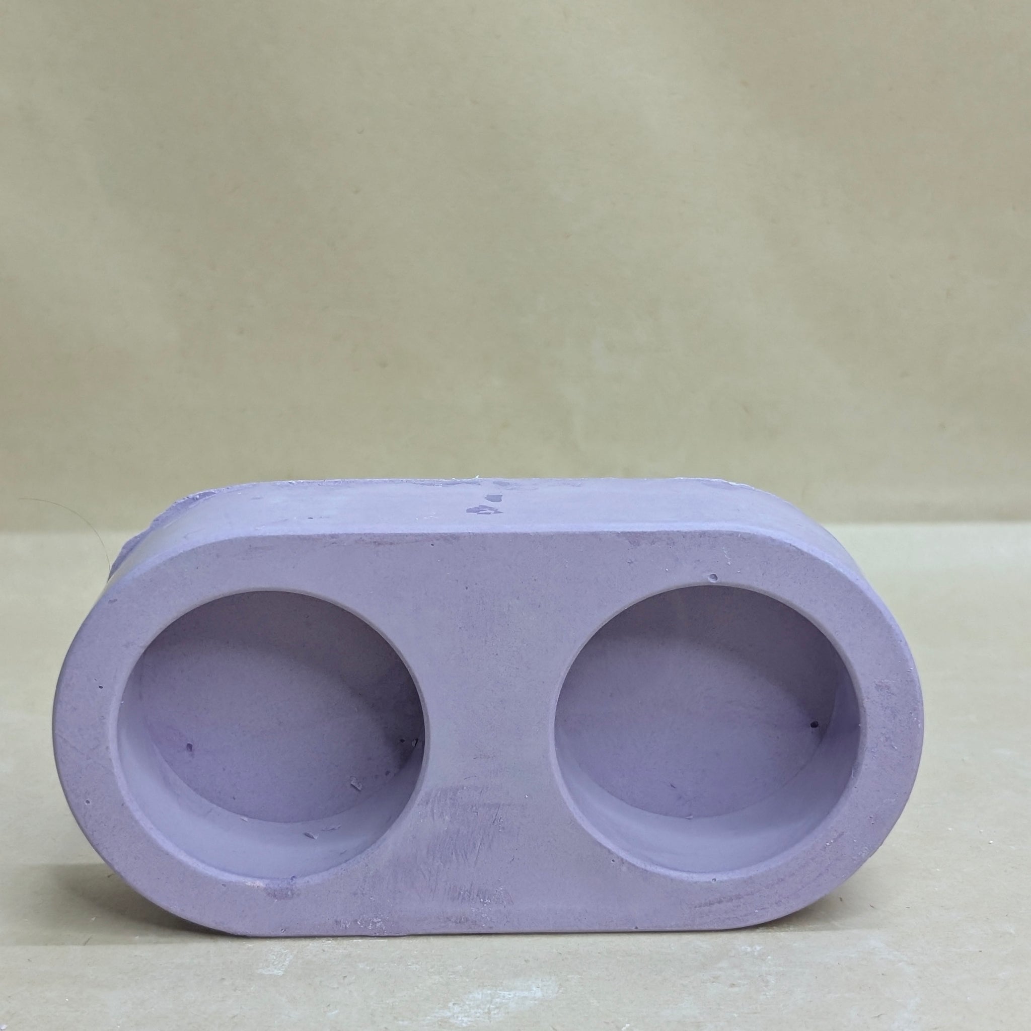 Purple 2 Cavity Concrete Tealight Candle Holder