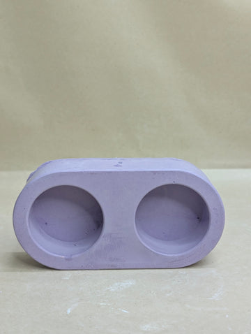 Purple 2 Cavity Concrete Tealight Candle Holder