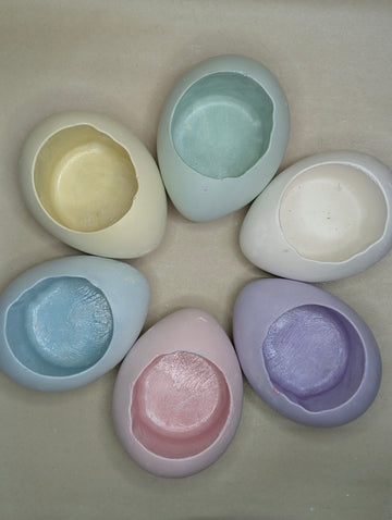 Concrete Egg Shoe Jar For Candle Making