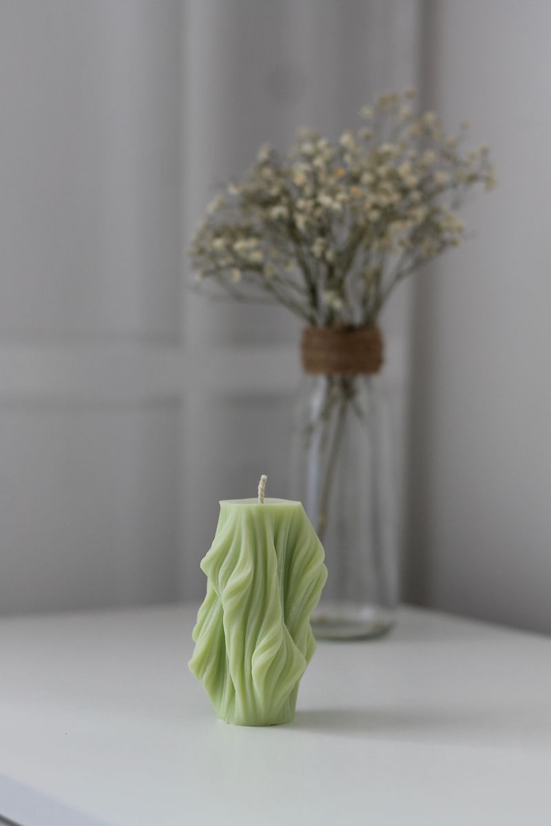 swirly pillar candle home decor candles natural soy wax chocolate scented candle