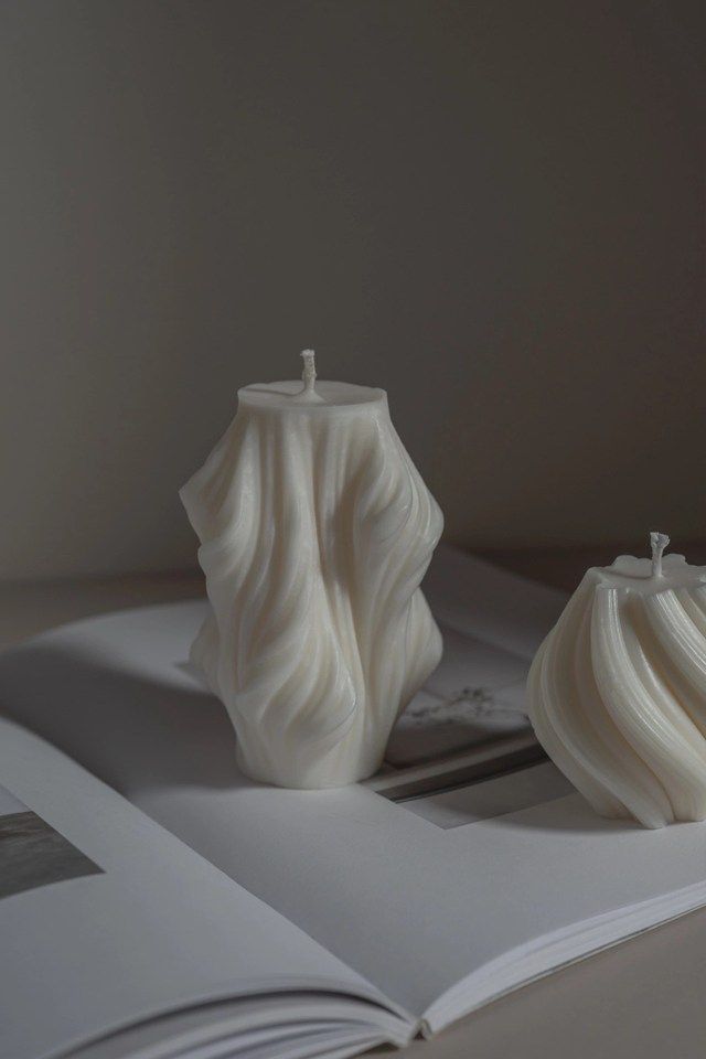 swirly pillar candle home decor candles natural soy wax chocolate scented candle