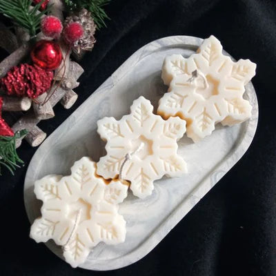 Snowflake Candle Winter Snowflake Candle Decorative Snowflake Candle