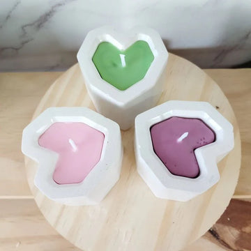 Small Concrete Heart Shape Jar For Candle Making