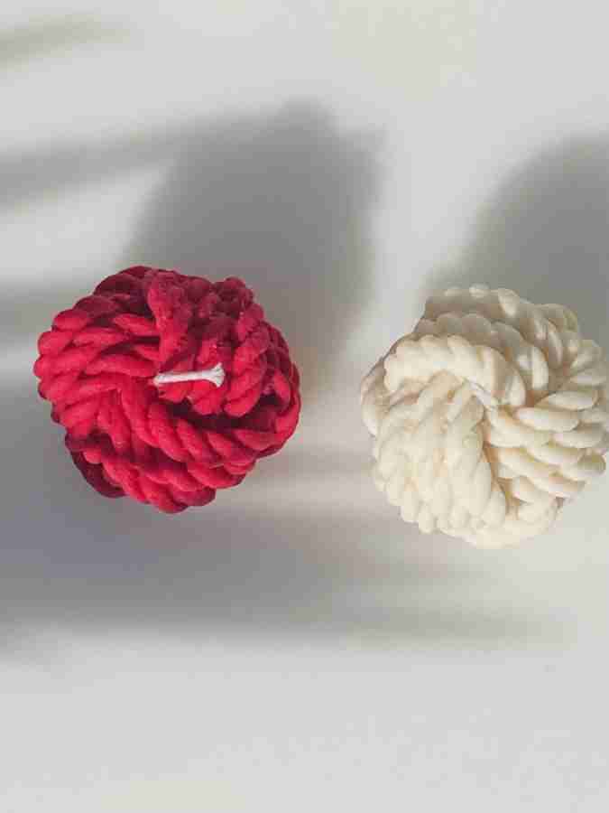 Knot Scented Candle Woolen Candle PACK of 2 Rope Candle 100% Soy Wax